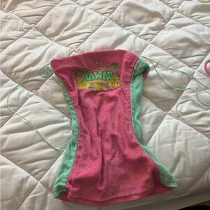 SHEIN Pink and Green Tropical Tank Top